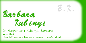 barbara kubinyi business card